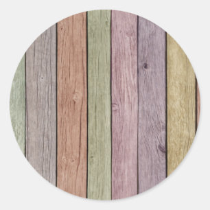 Kleurrijk gekleurd weed hout ronde sticker
