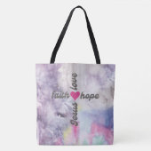 Kleurrijk Geloof Hoop Liefde Jezus Kruis Draagtas (Voorkant)