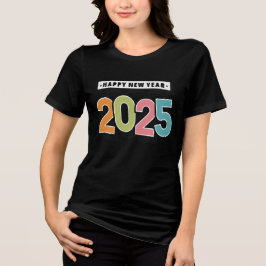 Kleurrijk Gelukkig Nieuwjaar 2025 Tri-Blend Shirt