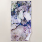 Kleurrijk gemarmerd met blauwe glitter strandlaken (Voorkant)