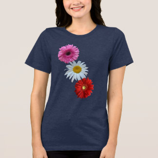 Kleurrijk gemengd bloemig madeliefje T-shirt