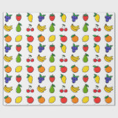 Kleurrijk gemengd fruitpatroon cadeaupapier (Vlak)