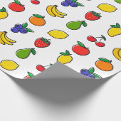 Kleurrijk gemengd fruitpatroon cadeaupapier (Hoek)