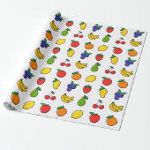Kleurrijk gemengd fruitpatroon cadeaupapier (Uitgerold)