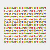 Kleurrijk, gemengd fruitpatroon fleece deken (Voorkant (Horizontaal))