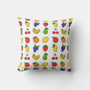 Kleurrijk gemengd fruitpatroon kussen