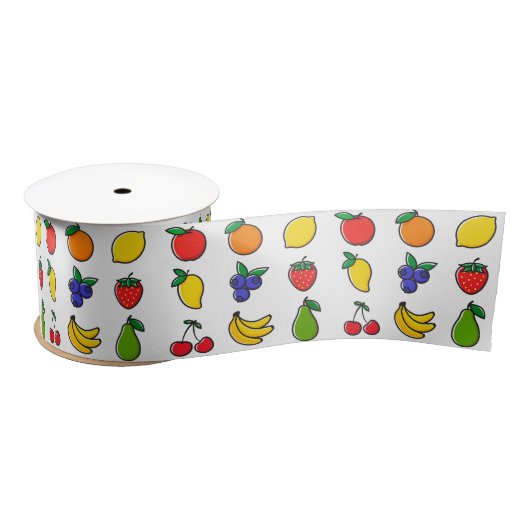 Kleurrijk, gemengd fruitpatroon lint (Spoel)