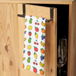 Kleurrijk gemengd fruitpatroon theedoek