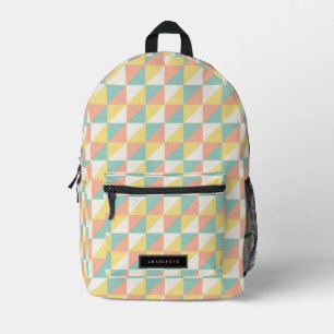 Kleurrijk geometrisch abstract driehoekpatroon bedrukte rugzak