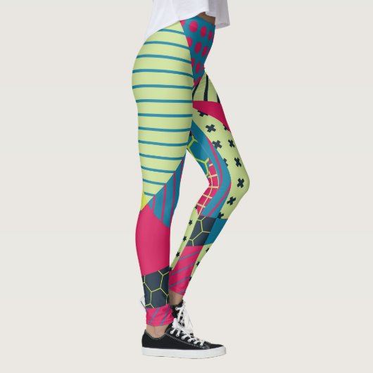 Kleurrijk Geometrisch Abstract  Ontwerp Leggings (Rechts)