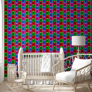 Kleurrijk Geometrisch Bloem Naadloos Patroon, Krac Behang