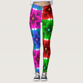 Kleurrijk Geometrisch Bloem Naadloos Patroon, Krac Leggings