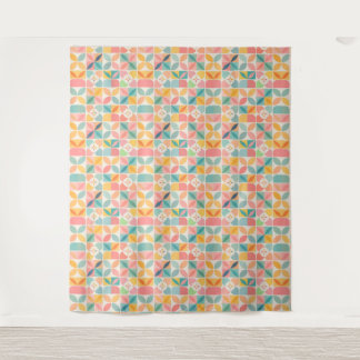 Kleurrijk geometrisch bloempatroon wandkleed