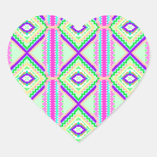 Kleurrijk Geometrisch Boho Patroon Hart Sticker