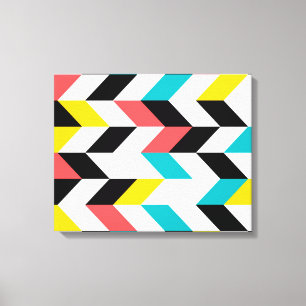 Kleurrijk, geometrisch, cool, uniek, trendgrafisch canvas afdruk