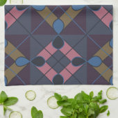 Kleurrijk geometrisch diamantpatroon theedoek (Gevouwen)
