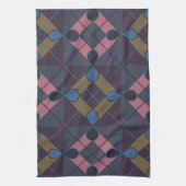 Kleurrijk geometrisch diamantpatroon theedoek (Verticaal)
