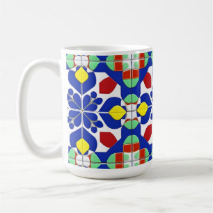 Kleurrijk Geometrisch Geïnspireerd Bloempatroon Koffiemok