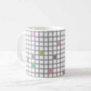 Kleurrijk geometrisch geruit patroon koffiemok