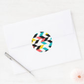 Kleurrijk, geometrisch, koel, uniek, trendgrafisch ronde sticker (Envelop)