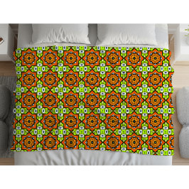Kleurrijk geometrisch mandala patroon  fleece deken