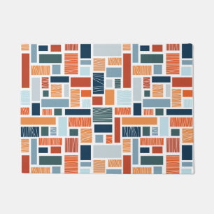 Kleurrijk geometrisch Mid Century stijl ontwerp Deurmat