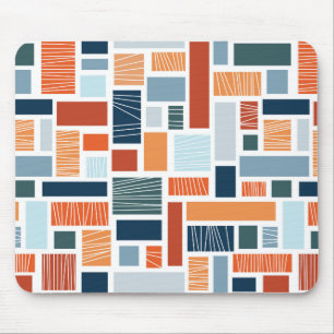 Kleurrijk geometrisch Mid Century stijl ontwerp Muismat