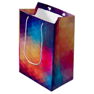 Kleurrijk geometrisch modern veelhoekig patroon medium cadeauzakje