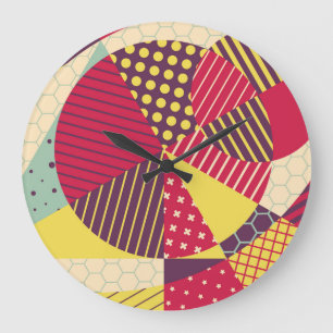 Kleurrijk Geometrisch Ontwerp Abstract Grote Klok
