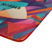 Kleurrijk geometrisch ontwerp, naam of monogram snijplank (Hoek)