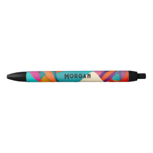 Kleurrijk geometrisch ontwerp, naam of monogram zwarte inkt pen