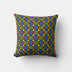 Kleurrijk geometrisch patroon kussen