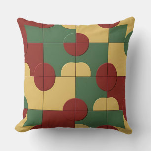 Kleurrijk Geometrisch Patroon met Abstracte Vormen Kussen