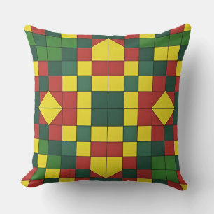 Kleurrijk Geometrisch Patroon met Abstracte Vormen Kussen