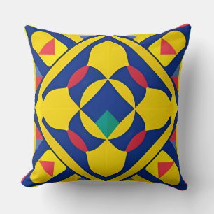 Kleurrijk Geometrisch Patroon met Abstracte Vormen Kussen