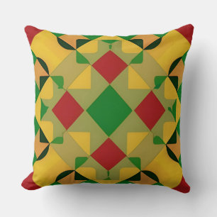 Kleurrijk Geometrisch Patroon met Abstracte Vormen Kussen