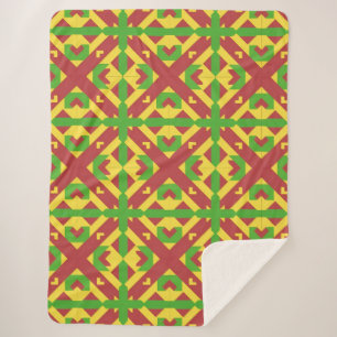 Kleurrijk Geometrisch Patroon met Abstracte Vormen Sherpa Deken