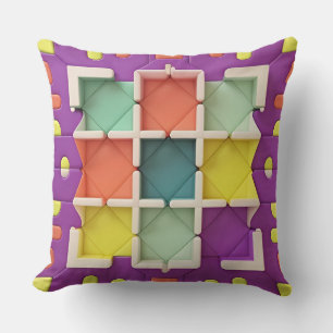Kleurrijk geometrisch patroon met levendige vormen kussen