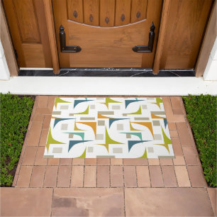 Kleurrijk geometrisch patroon midden eeuw modern deurmat