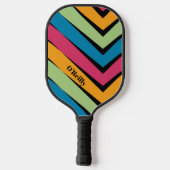 Kleurrijk Geometrisch Patroon Modern Monogram Pickleball Paddle (Achterkant)