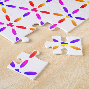 Kleurrijk geometrisch patroon op wit legpuzzel