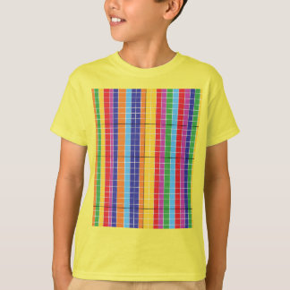 Kleurrijk geometrisch patroon T-shirt op geel | Bo