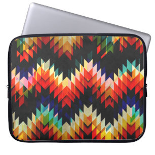 Kleurrijk geometrisch pief laptop sleeve