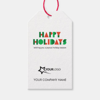Kleurrijk Geometrisch Prettig Kerstfeest Zakelijk Cadeaulabel