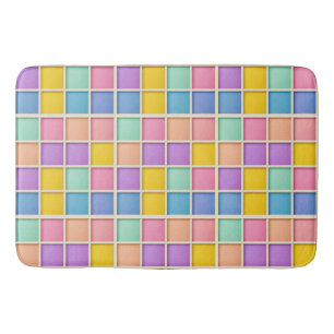 Kleurrijk Geometrisch Rasterpaneel Badmat