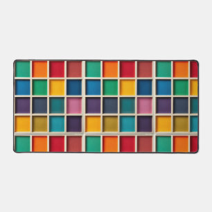 Kleurrijk geometrisch rasterpaneel bureaumat