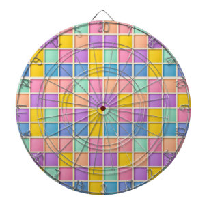 Kleurrijk Geometrisch Rasterpaneel Dartbord