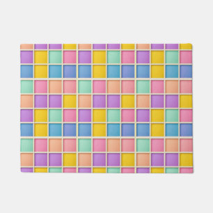 Kleurrijk Geometrisch Rasterpaneel Deurmat