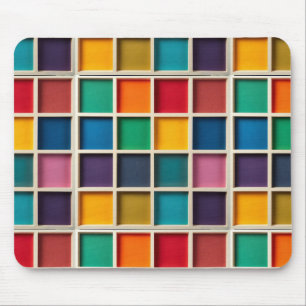 Kleurrijk Geometrisch Rasterpaneel Muismat