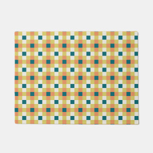 Kleurrijk Geometrisch Rasterpatroon met Retro Pale Deurmat